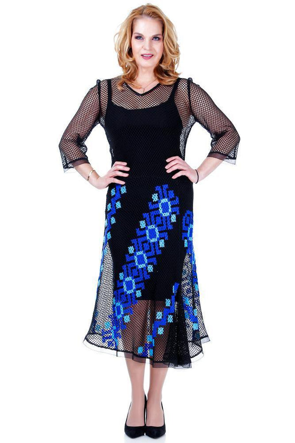 Rochie plasa cu broderie  Liza Panait Liza Panait Online Boutique
